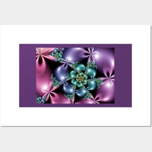 Pastel Floral Fractal Spiral Posters and Art